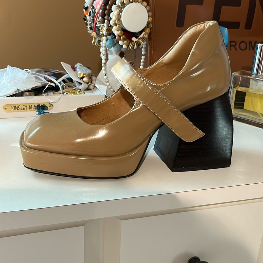 Jeffrey Campbell black platform Mary Jane shoes